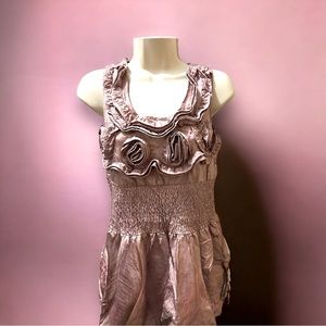 Retro late 90s Over the knee sleeveless puff mini dress large by mi amore